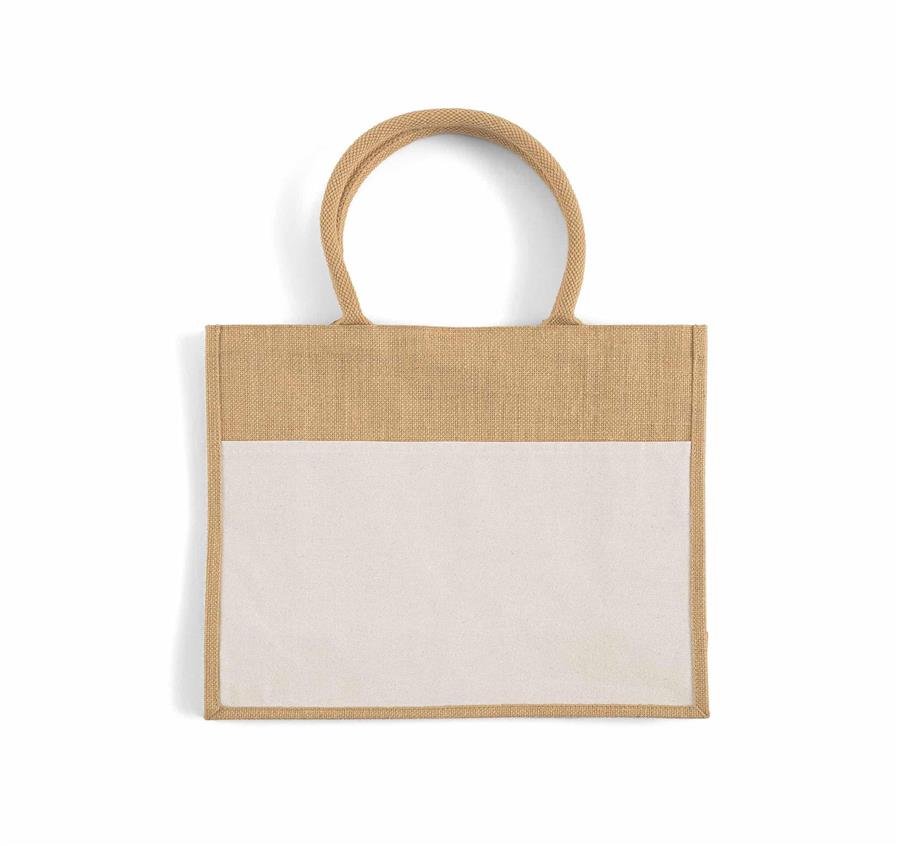 Large Easy-Print Jute Bag - Natural