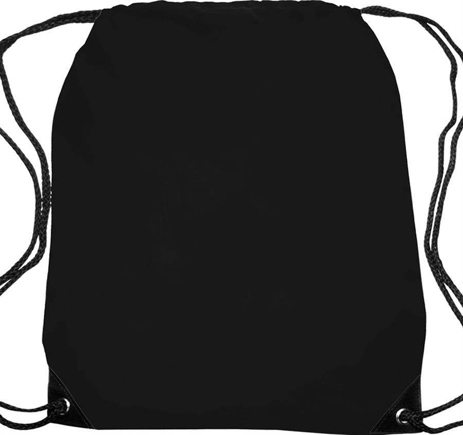 Black Trim Drawstring Bags - Black