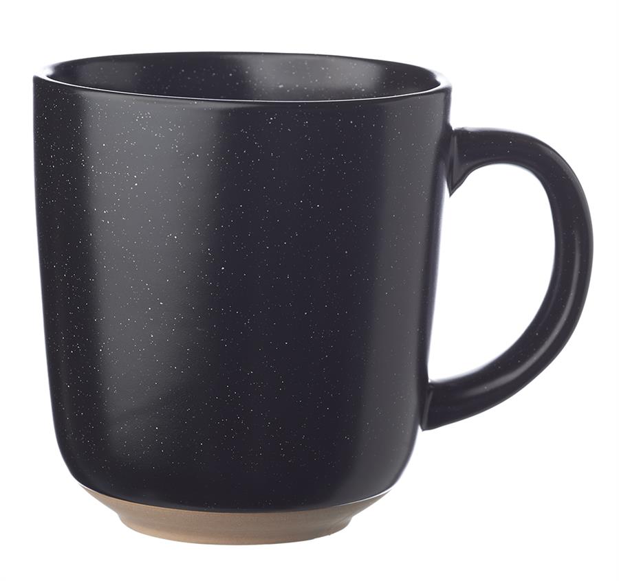 Ocean Pines Speckled Clay Bistro Mugs - 17 oz - Black