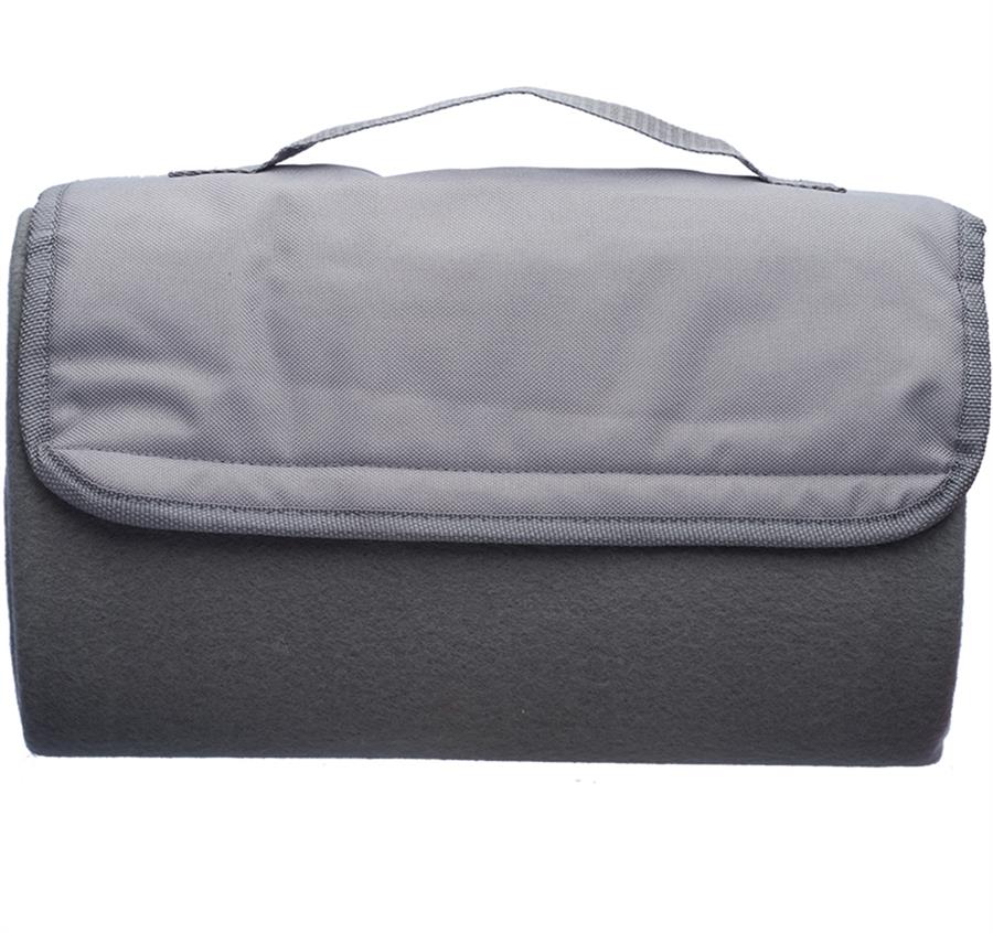 Solid Colored Roll Up Picnic Blanket - Grey