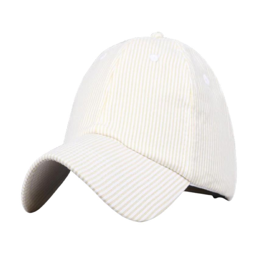 Lightweight Cotton Seersucker - White-Yellow