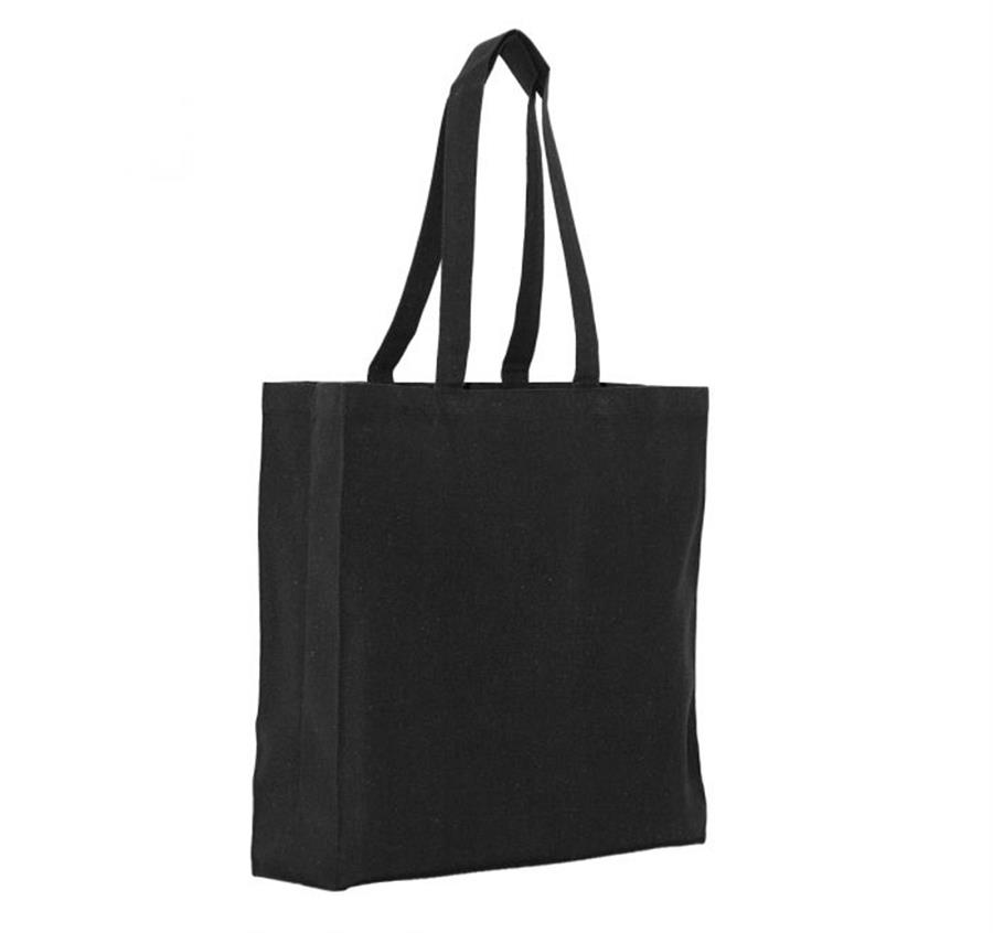 Midweight Recycled Canvas Tote Bag - Black
