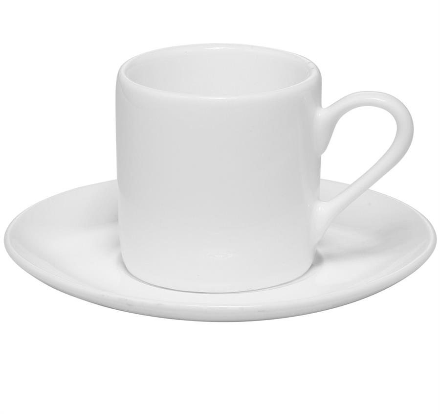 Set Espresso Cups with Saucers 3 oz. - White