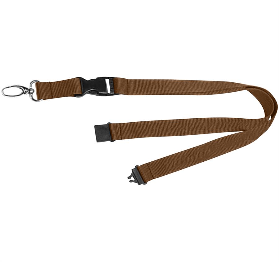 Lanyard with Buckle Release and Safety - Brown