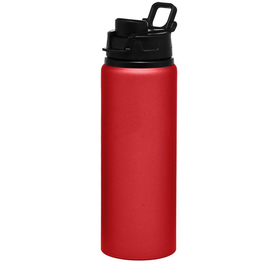 Aluminum Water Bottles with Snap Lid - 25 oz - Red