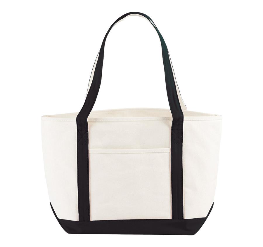 18 oz. Nautical Cotton Canvas Boat Bag - Black