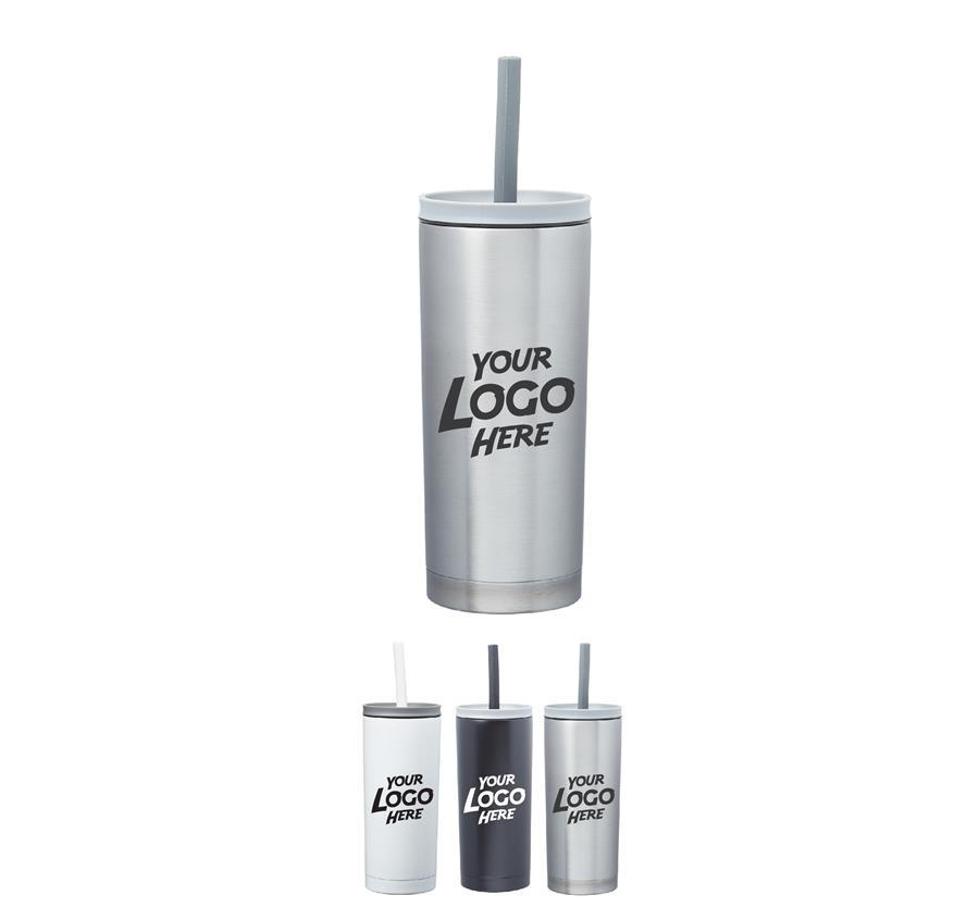 Winslow Stainless Steel Mug with Straw
