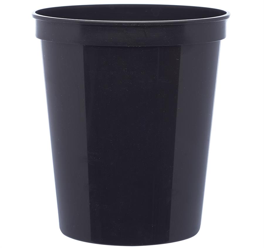 Reusable Plastic Stadium Cups. 16 oz - Black