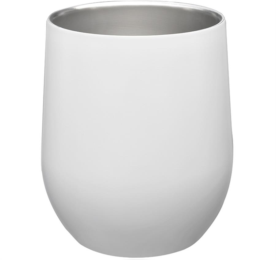 Stainless Steel Stemless Wine Glasses - White
