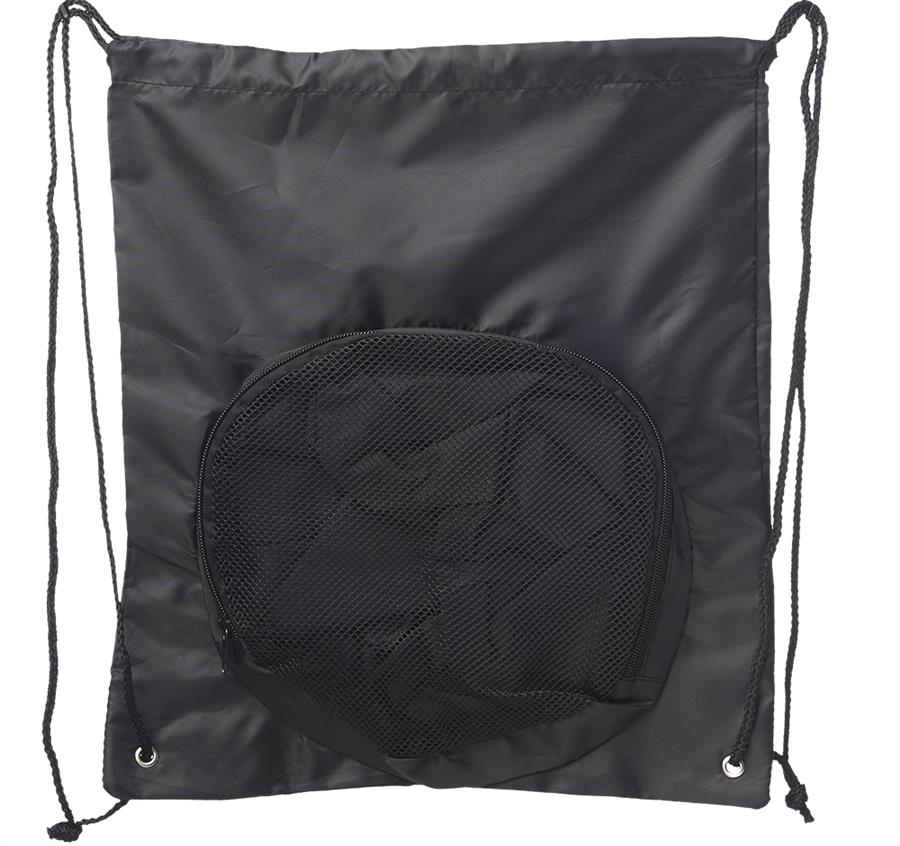 Large Pocket Drawstring Sport Packs - Black